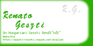 renato geszti business card